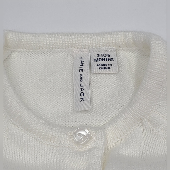 Janie and Jack scalloped edge bunny cardigan size 3-6 months - Picture 4 of 5